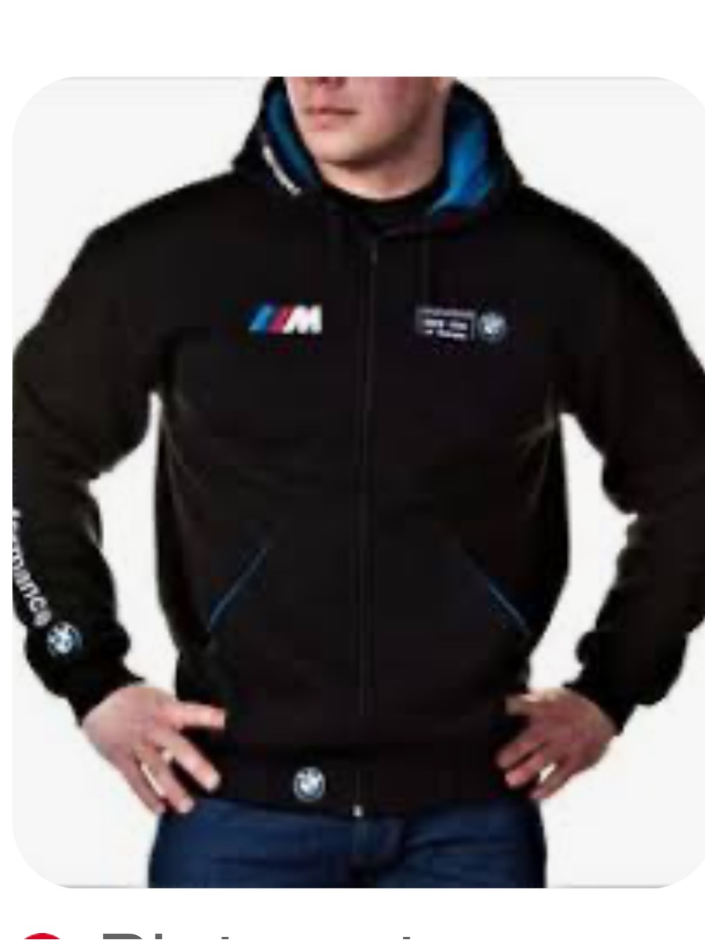 BMW Black Zip-Up Motorsport Jacket with Blue Accents SIZE XXL